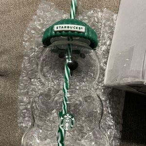 Starbucks Bearista Glass Tumbler with Straw
